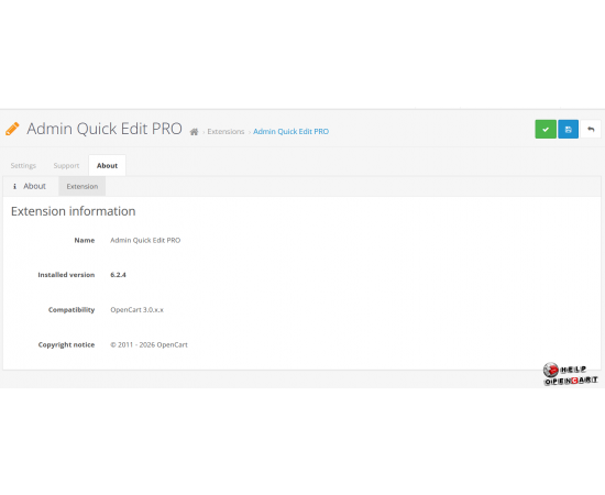 Интерфейс редактора товаров OpenCart