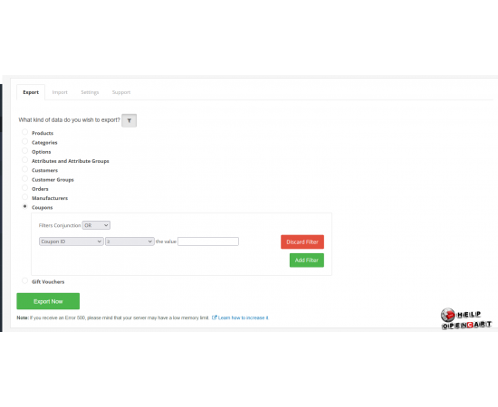 Модуль импорта и экспорта товаров для любой версии Opencart OcStore