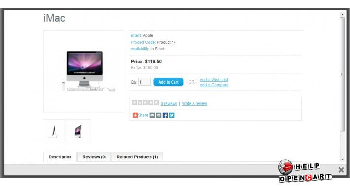 Быстрый просмотр товара-Product Quick View OpenCart 1.5-3
